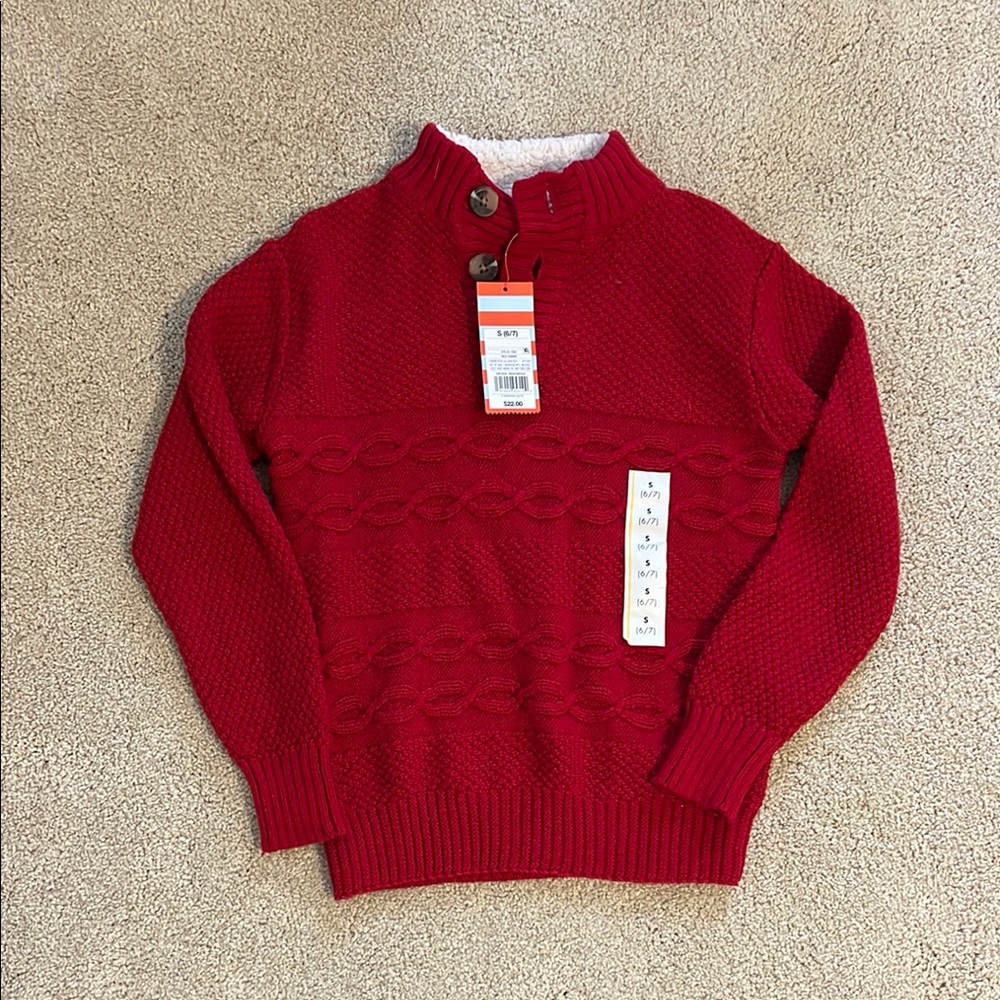 Cat and Jack Red Pullover Sweater Boys